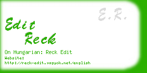 edit reck business card